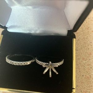 Engagement setting and wedding band